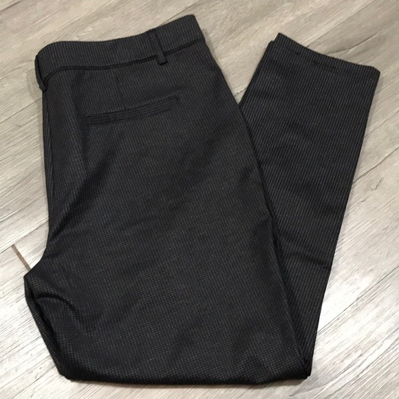 Mario Serrani Italy Stretch Woven Gray & Black Check   Ankle Pants size XL - Picture 1 of 9